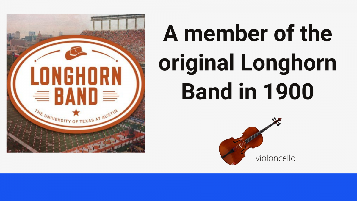 A member of the original Longhorn Band in 1900